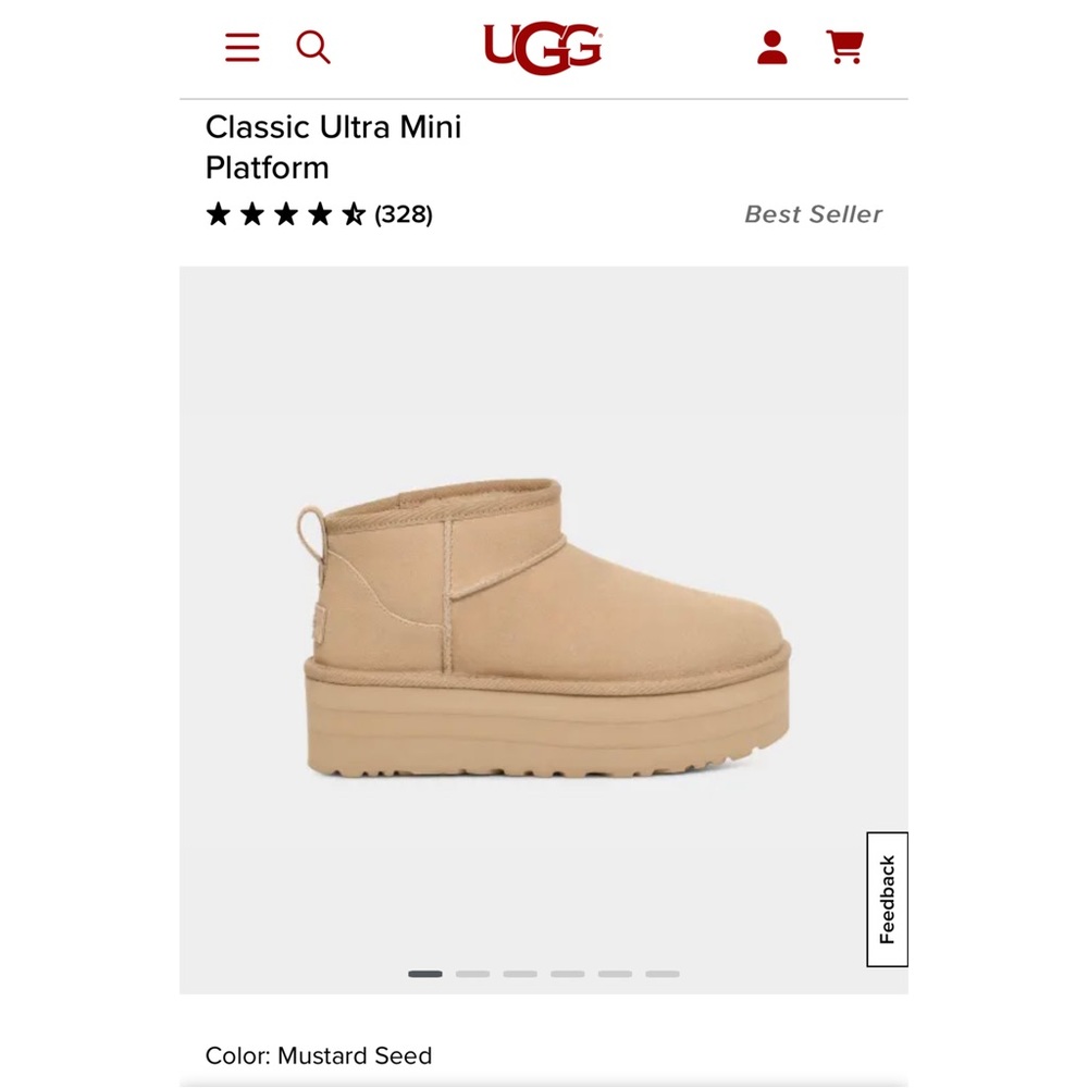 UGG Classic Ultra Mini Platform, Mustard Seed, size 8